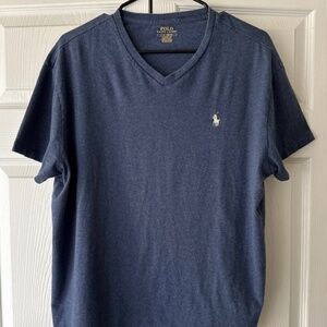 Polo Ralph Lauren Men’s V-Neck T-Shirt – Size Large blue shirt casual